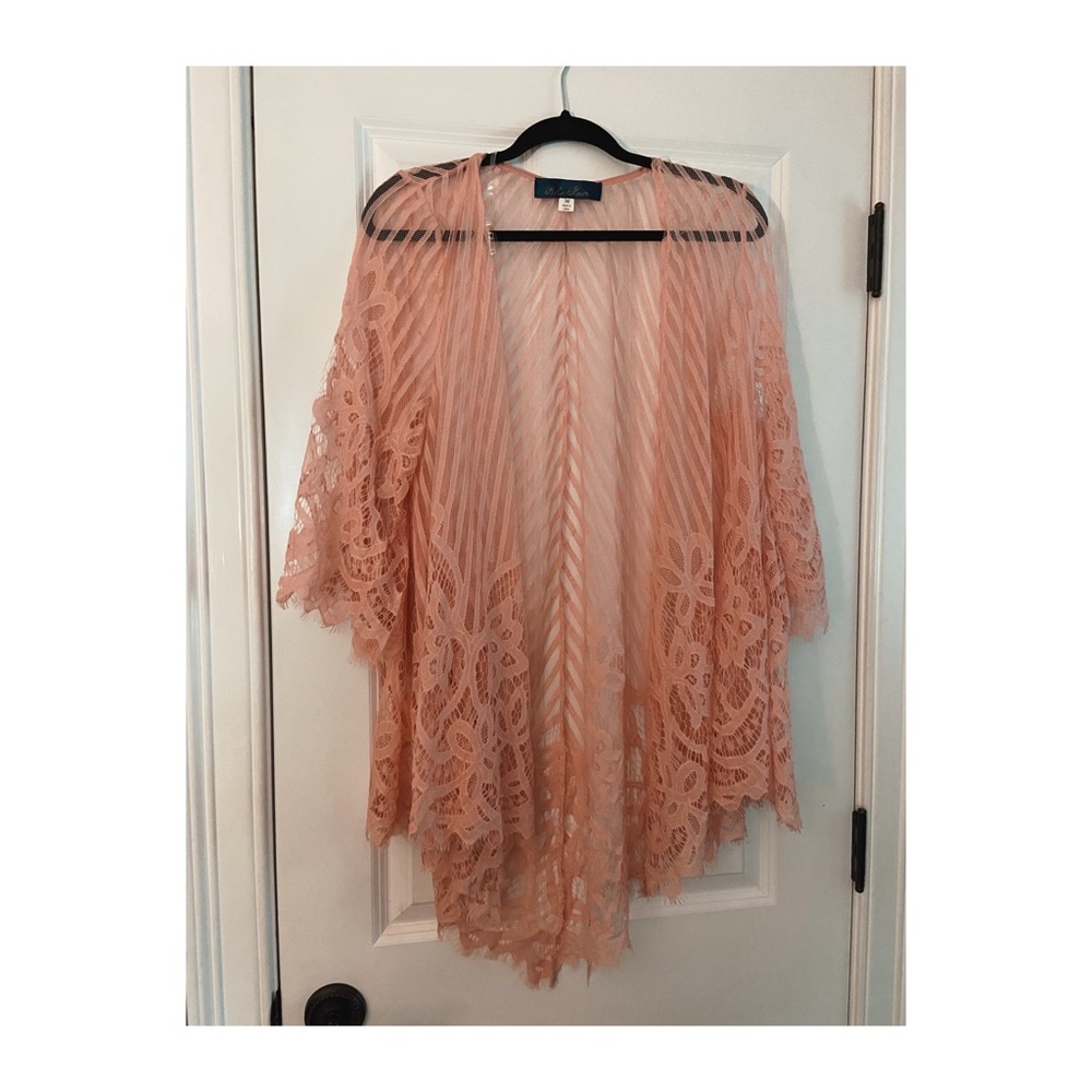 Francesca’s Blue Rain Lace Cardigan